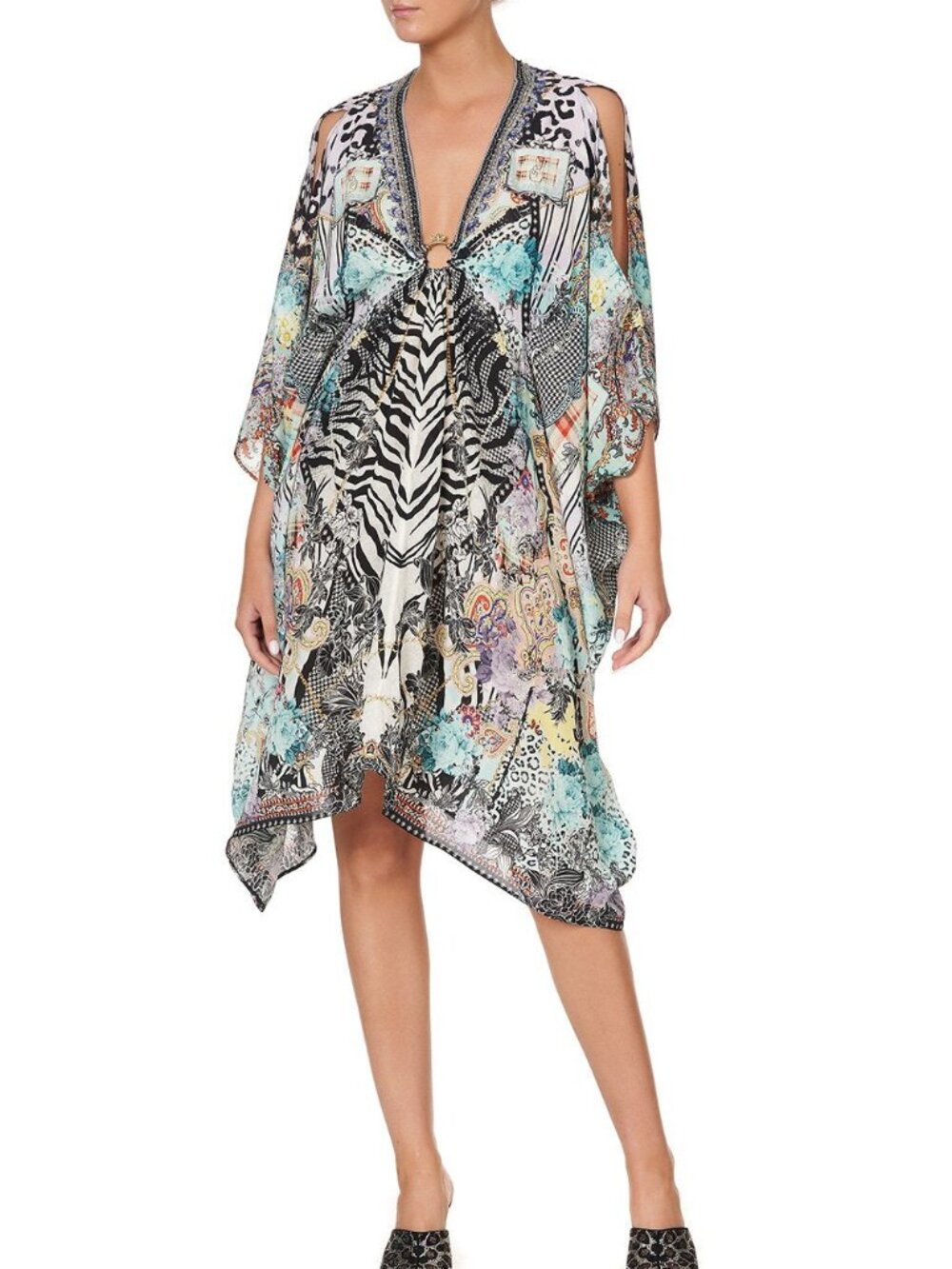 NWOT Camilla Short Kaftan with Hardware Think Kinks OS $649